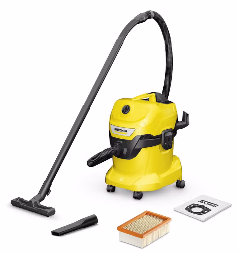 Aspirapolvere Karcher WD 4 V-20/5/22 Cilindrico Wet e Dry Nero Giallo 1000 W