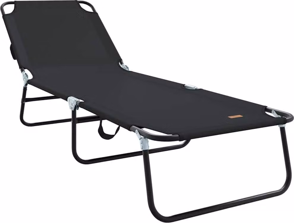 Lettino prendisole pieghevole Nero 188 x 57 x 86,5 cm