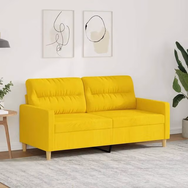 Divano moderno vidaXL in tessuto giallo con struttura in metallo per il tuo soggiorno