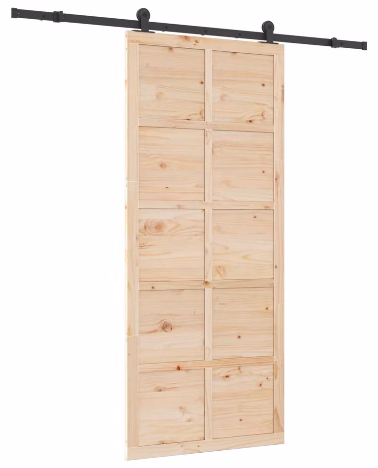 Porta scorrevole Naturale 100 x 208 cm Legno Massello di Pino