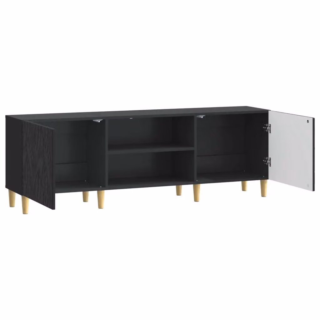 Mobile TV e Credenza Design In in stile Vintage, Colore Nero, L 150 x P 31 x H 50 cm – 2