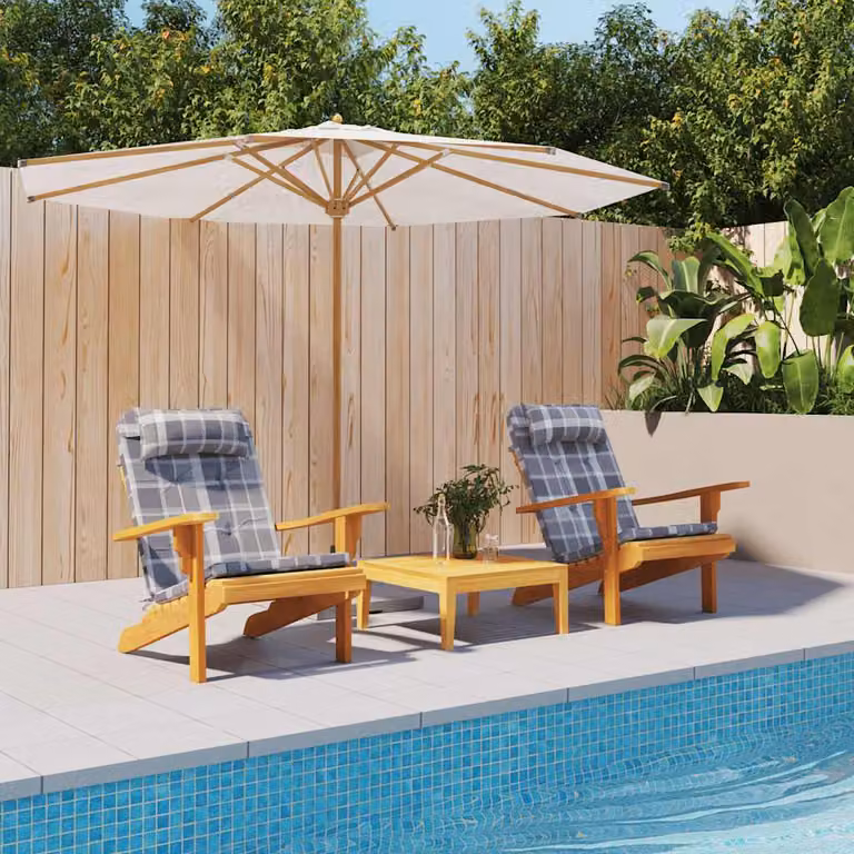 Set di 2 cuscini per sedia Adirondack vidaXL in tessuto Oxford grigio, impermeabili e traspiranti