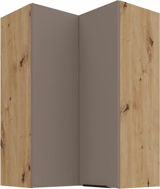 Mobile angolare alto LUNARA 2 - 60x60 cm, beige scuro / rovere artigianale