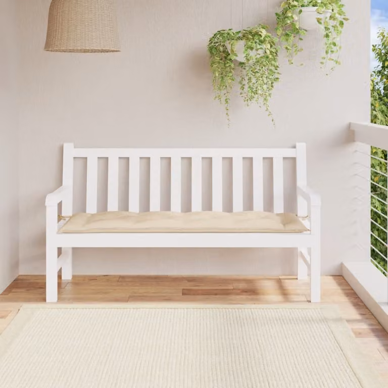 vidaXL Cuscino per Panca Beige in Tessuto Oxford, L 150 x P 50 x H 7 cm