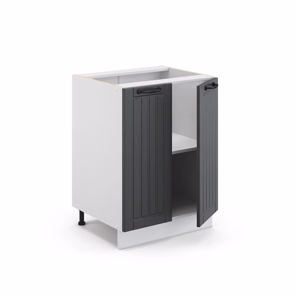 Mobiletto bagno Vicco Fame-Line Antracite con ante soft-close e ripiani interni L: 60 cm, H: 82 cm – 2