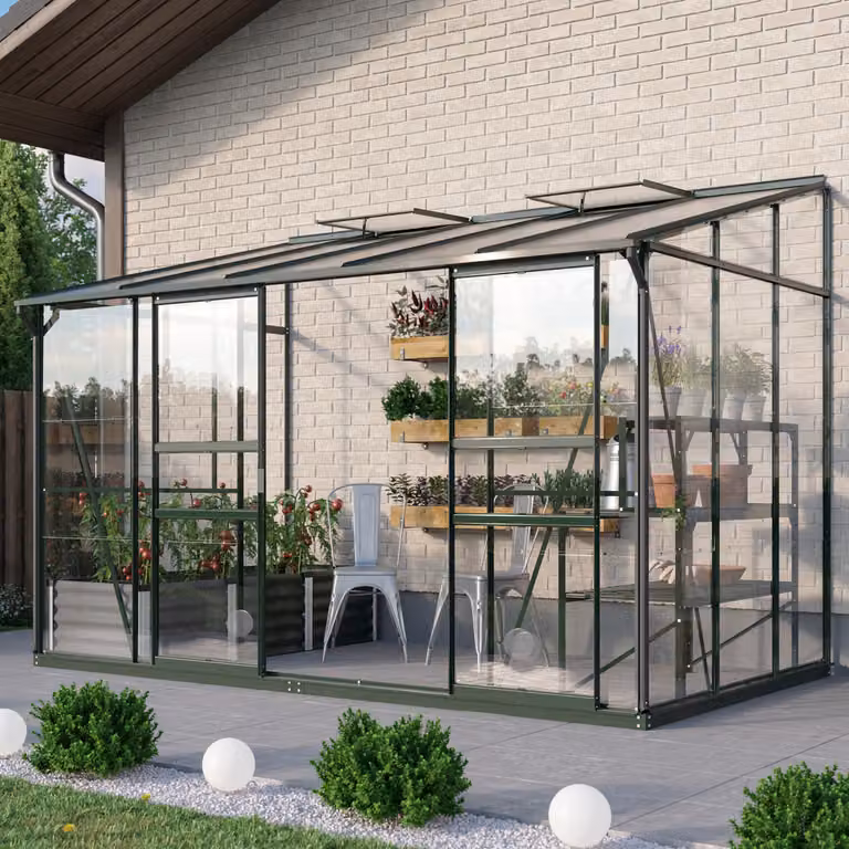 Serra addossata Vitavia "Osiris 6500" smeraldo 6,5 m² Vetro di sicurezza temperato da 3 mm, HKP da 6 mm