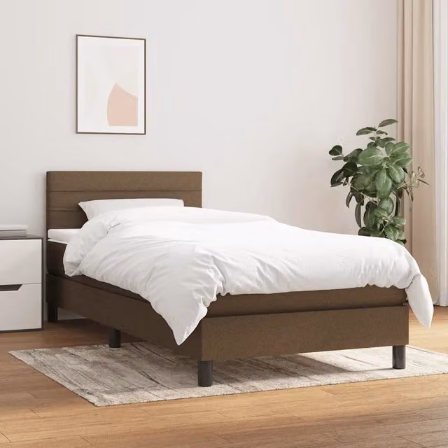 Letto Ibrido vidaXL con Giroletto a Molle e Materasso, Marrone e Bianco, L/P/H: 80 x 200 x 203 cm