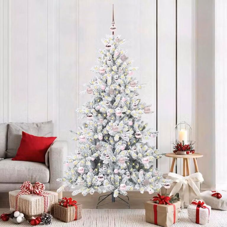 Maison Exclusive - Albero di Natale artificiale pieghevole, bianco, 180 cm, in PVC e acciaio