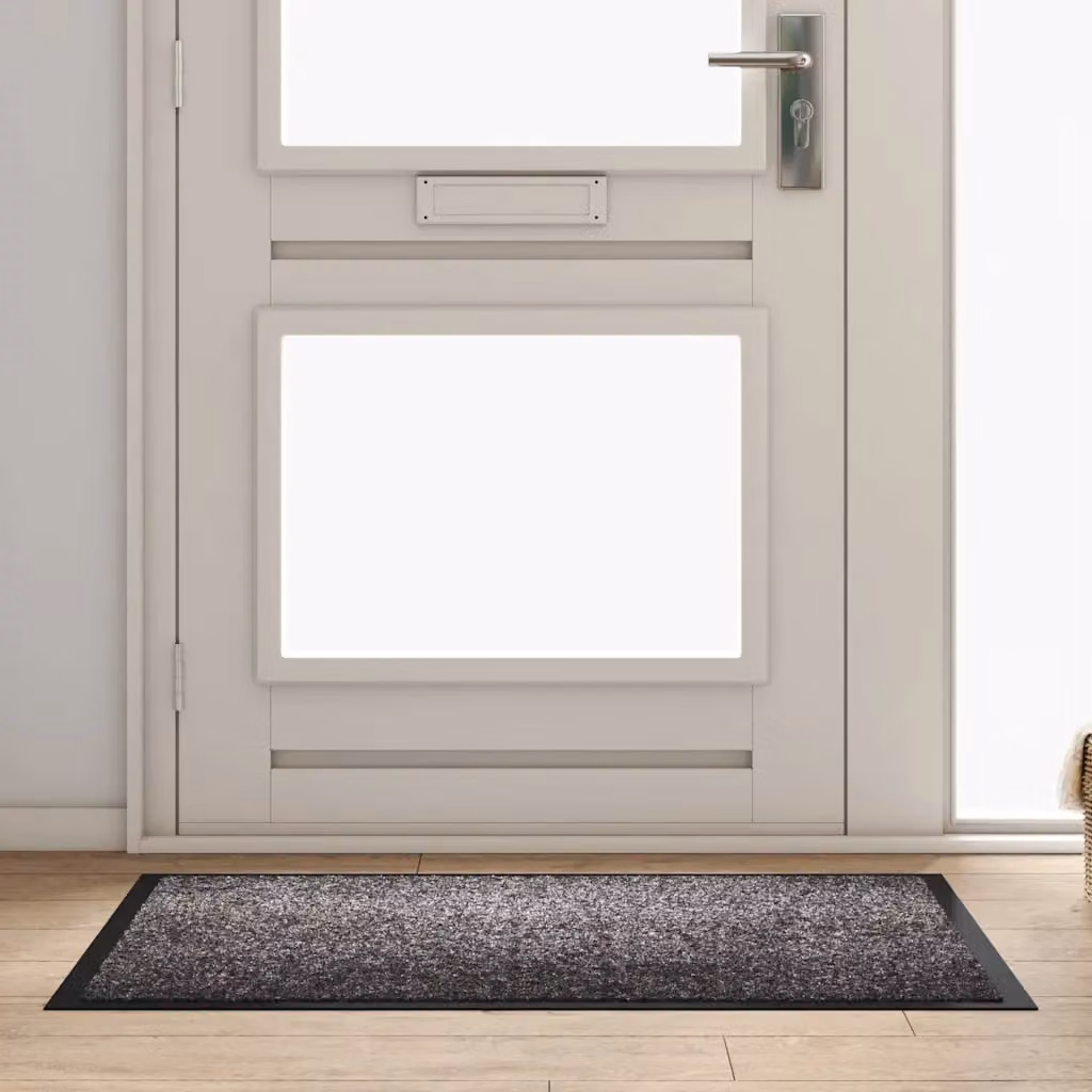 Tappetino vidaXL in tessuto teddy grigio chiaro, lavabile in lavatrice e antiscivolo, L: 80 cm, P: 120 cm, H: 1 cm