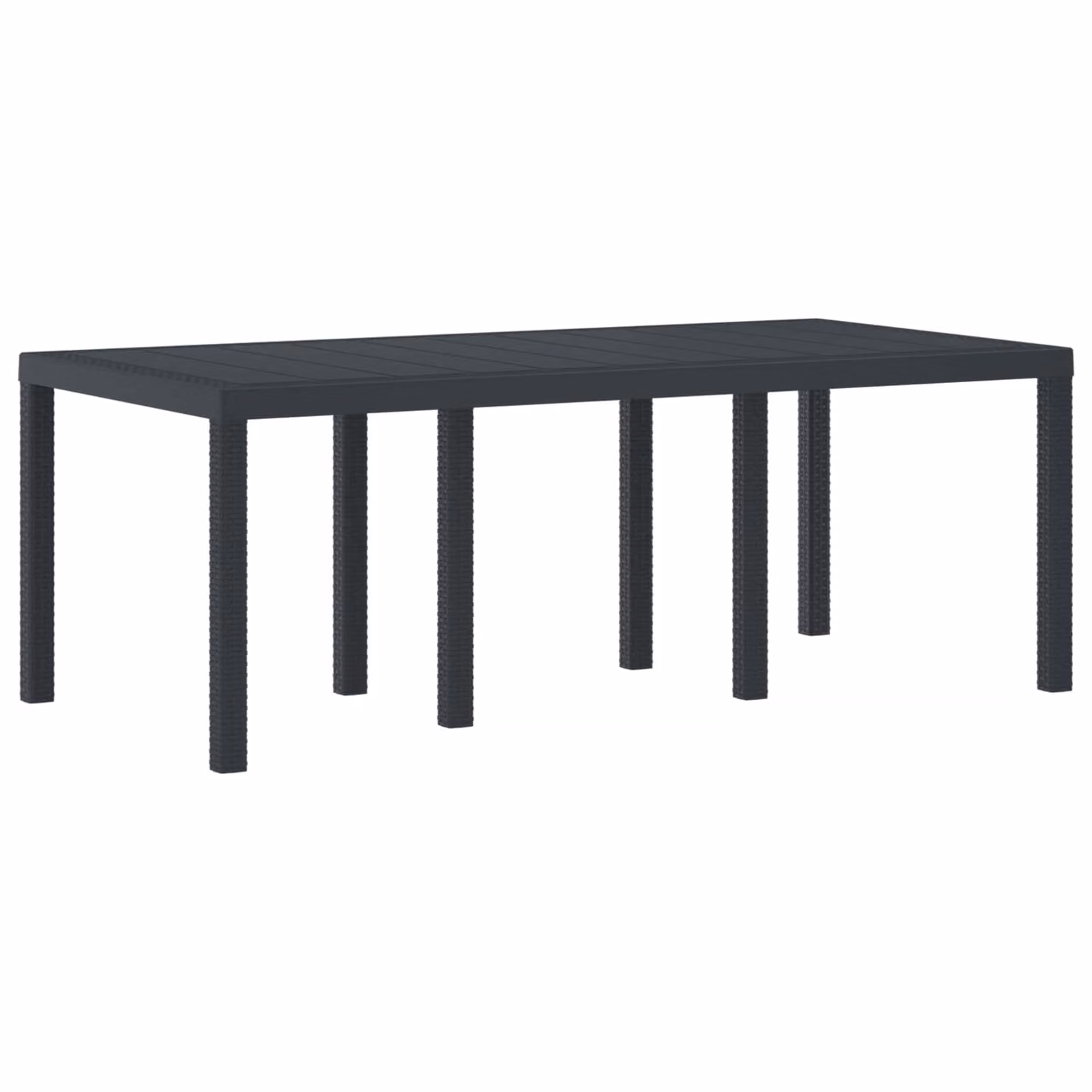 Tavolo da giardino rettangolare vidaXL in polyrattan antracite L: 200 cm, P: 100 cm, H: 73 cm – 1