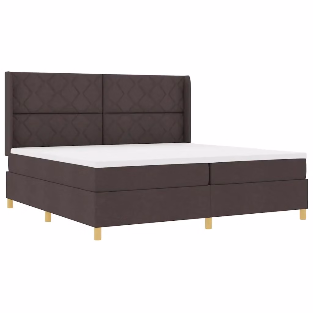 Letto a molle vidaXL con strisce LED e porte USB, Marrone, 200 x 200 cm – 2