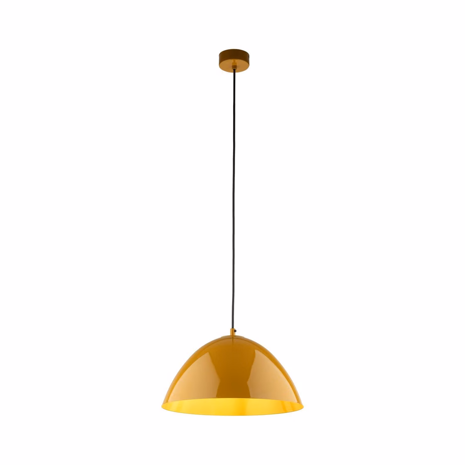 Lampada a sospensione in metallo Ø 34 cm rotonda H: max. 165 cm Ocra E27 Luce a sospensione moderna