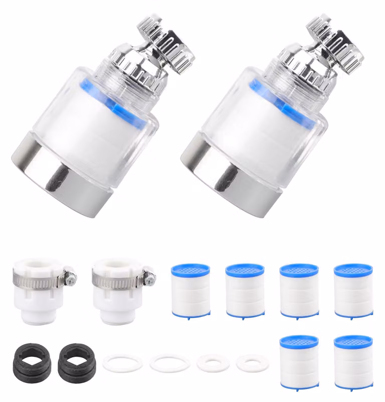 2 filtri per rubinetto da cucina con adattatore universale
