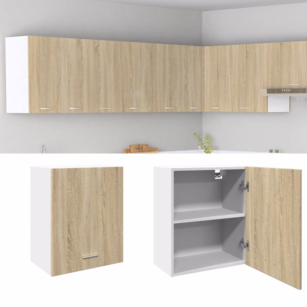 Mobile a parete Lyon vidaXL in MDF marrone e beige per cucina, L 50 cm x P 31 cm x H 60 cm