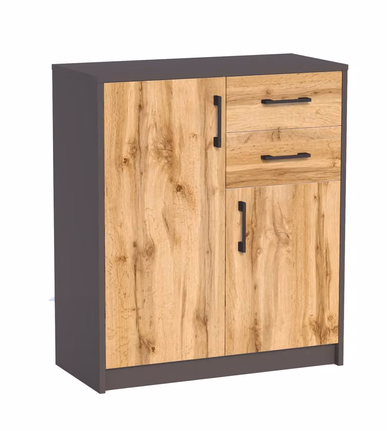 Cassettiera combinata IBOJA 2 – grafite / rovere wotan