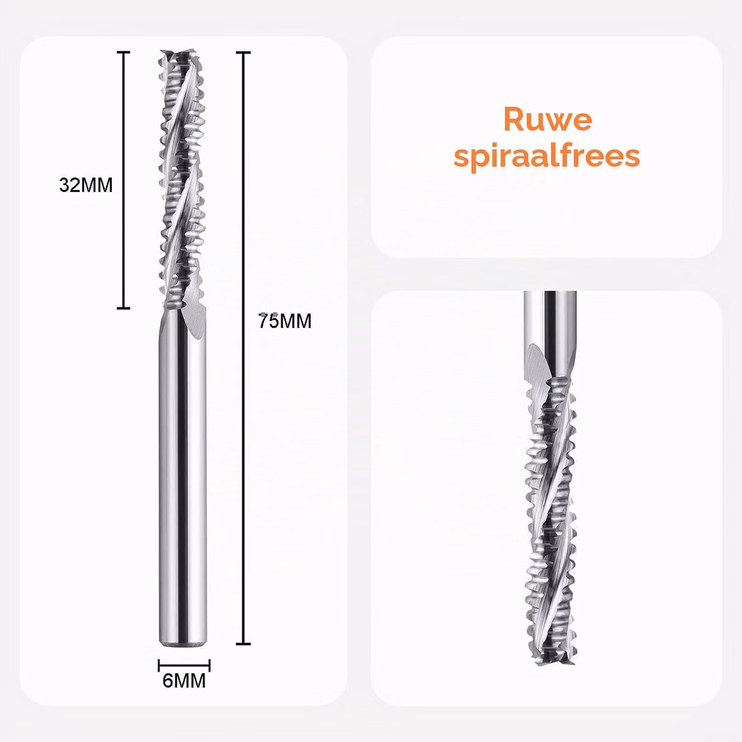 Fresatura di preparazione, diametro dell'albero 6 mm, fresa a disco in metallo duro, 3 taglienti, per macchine CNC