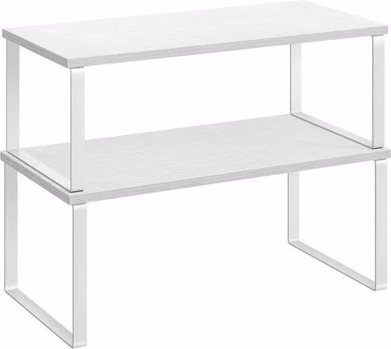 Scaffale da cucina, set da 2, organizer per armadi, scaffale da cucina ribaltabile, scaffale per erbe aromatiche impilabile