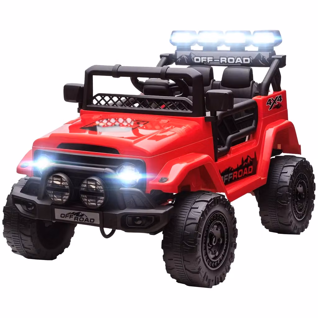 Fuoristrada elettrico per bambini con telecomando, fanali e clacson, in metallo e polipropilene, Rosso, L: 99 cm, P: 66 cm, H: 68.5 cm – 2