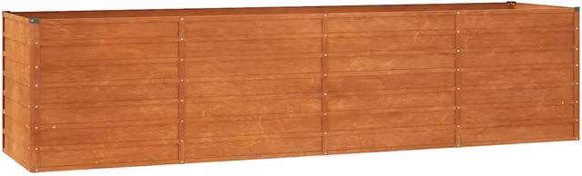 Letto rialzato da giardino Design In in acciaio Corten color ruggine, L: 320 cm, P: 80 cm, H: 77 cm