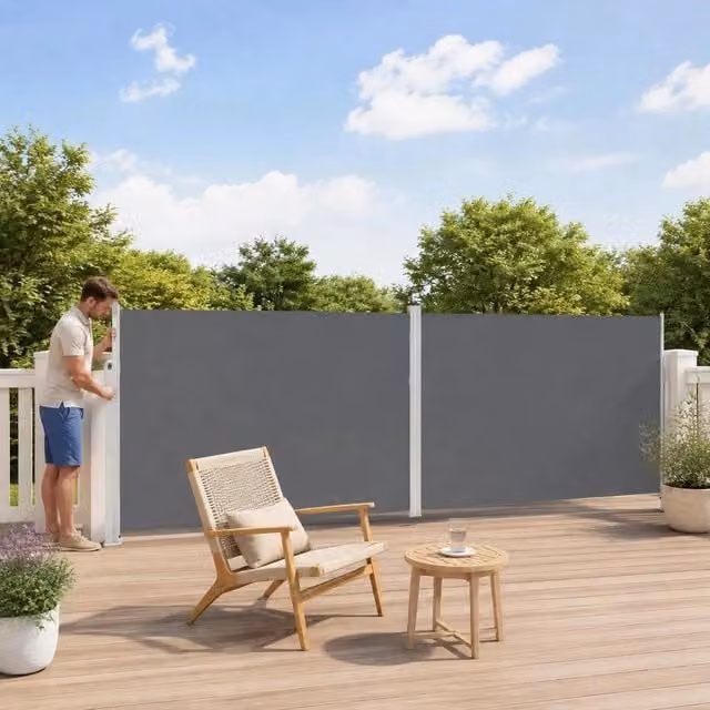 Extendable Side Awning, Anthracite, 200x1000 Cm