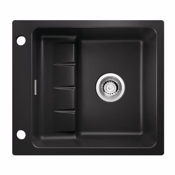NABER 1091013 Lavello da incasso PickUP F con miscelatore Premium, larghezza mobile da 600 mm, Vetroceramica, Nero