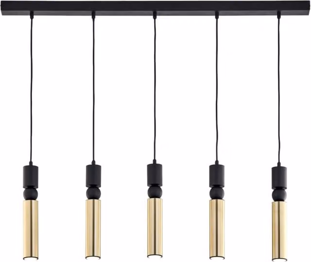 Lampada sospesa barra ALAS 100cm nero oro 5xGU10 Jupiter