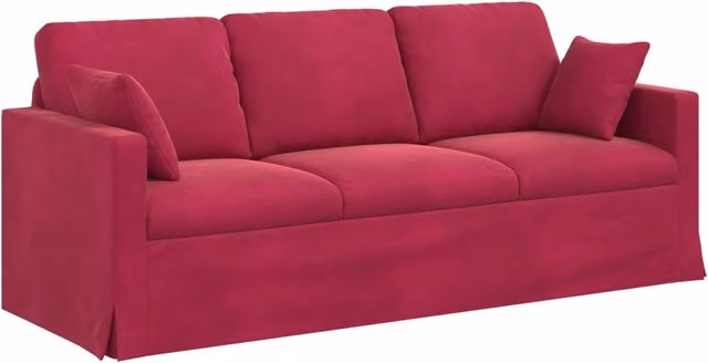 Divano | Divano da soggiorno | Sofa Rosso Vino 198 x 78 x 80 cm Velluto