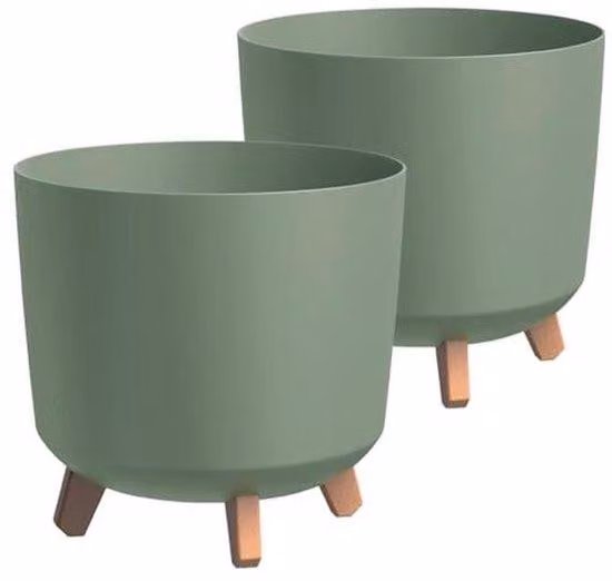 Vasi da fiori con piedistallo, adatti sia per interni che per esterni - altezza 28,5 cm, larghezza 30 cm - set da 2 - design moderno ed elegante