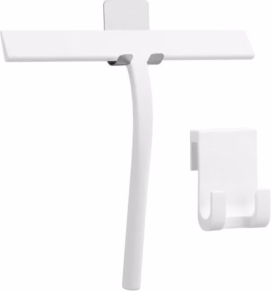 Soffione doccia in silicone e acciaio inossidabile, bianco, monoblocco