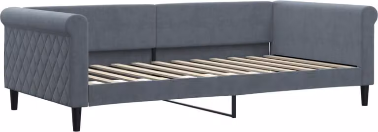 Letto da Giorno Grigio Scuro 100x200 cm in Velluto