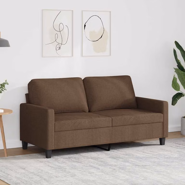 vidaXL Divano Letto Moderno in Tessuto Marrone con Struttura in Metallo per Soggiorno