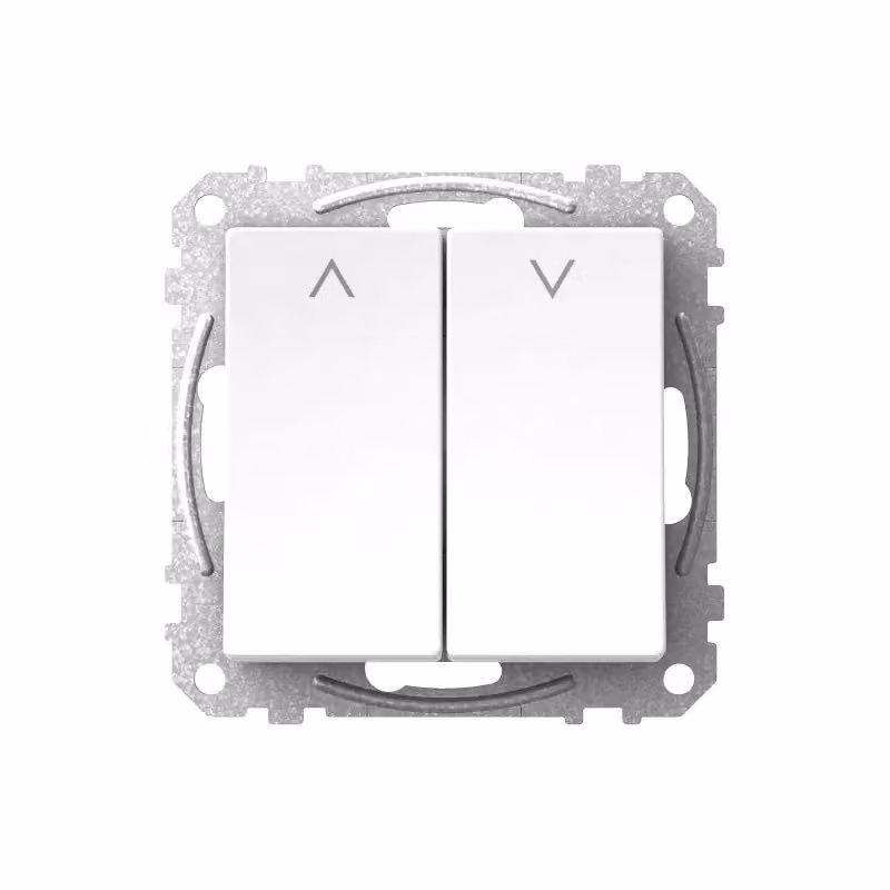 Elso Pulsante per tapparelle 16 A con morsetto a innesto e pulsanti a bilanciere Exxact bianco WDE002154