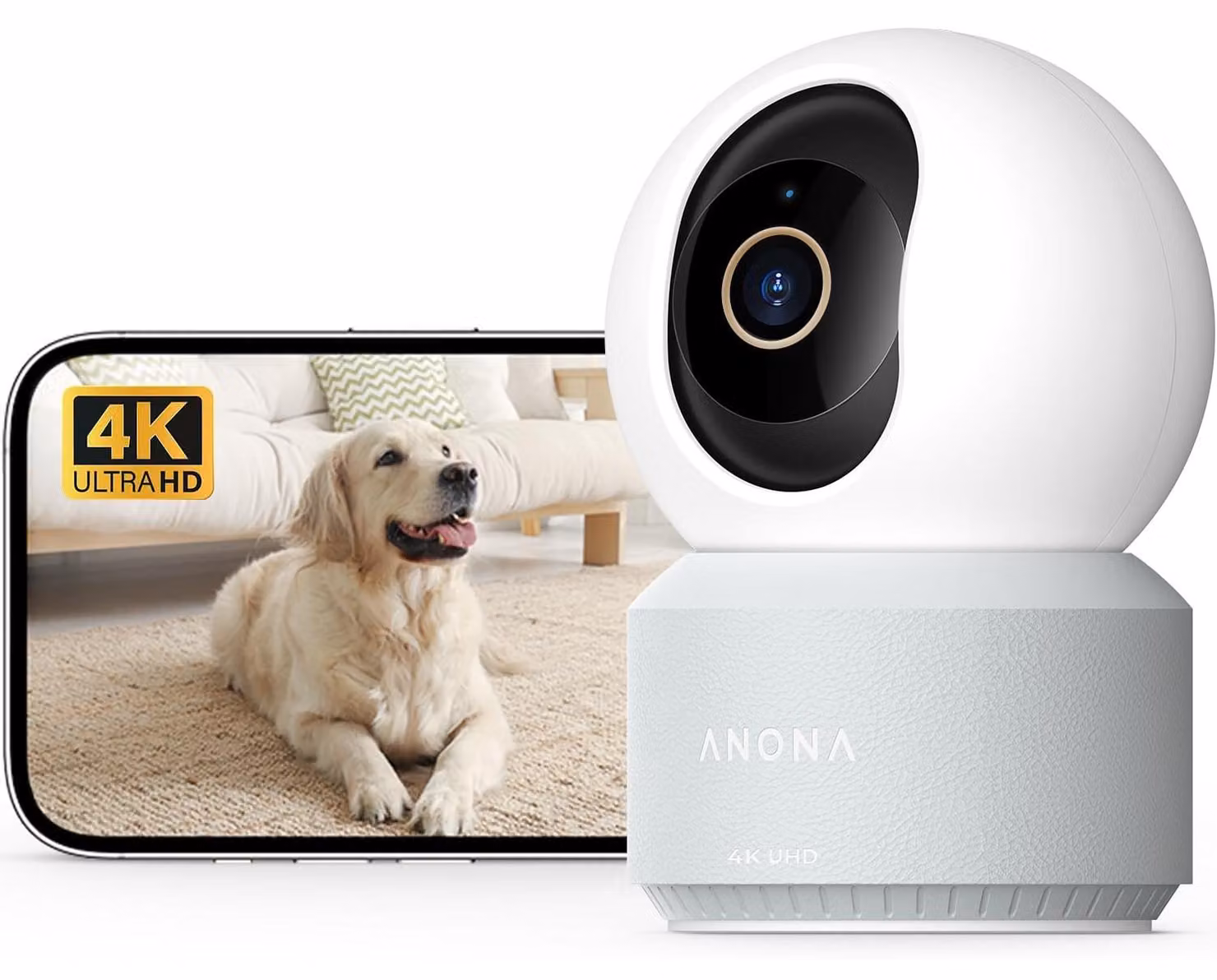 Telecamera di sorveglianza interna - Videocamera panoramica - 4K - 1 pezzo