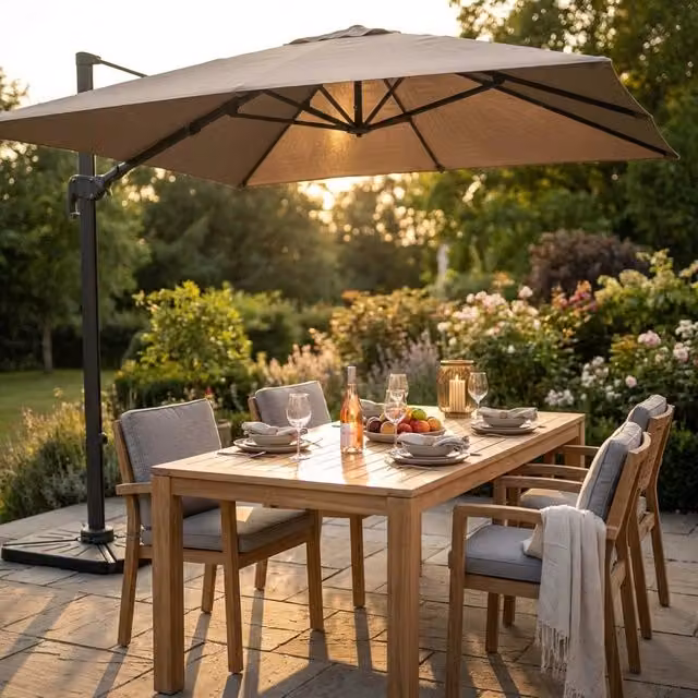 Ombrellone da Giardino decentrato 3x4 in alluminio - LENA
