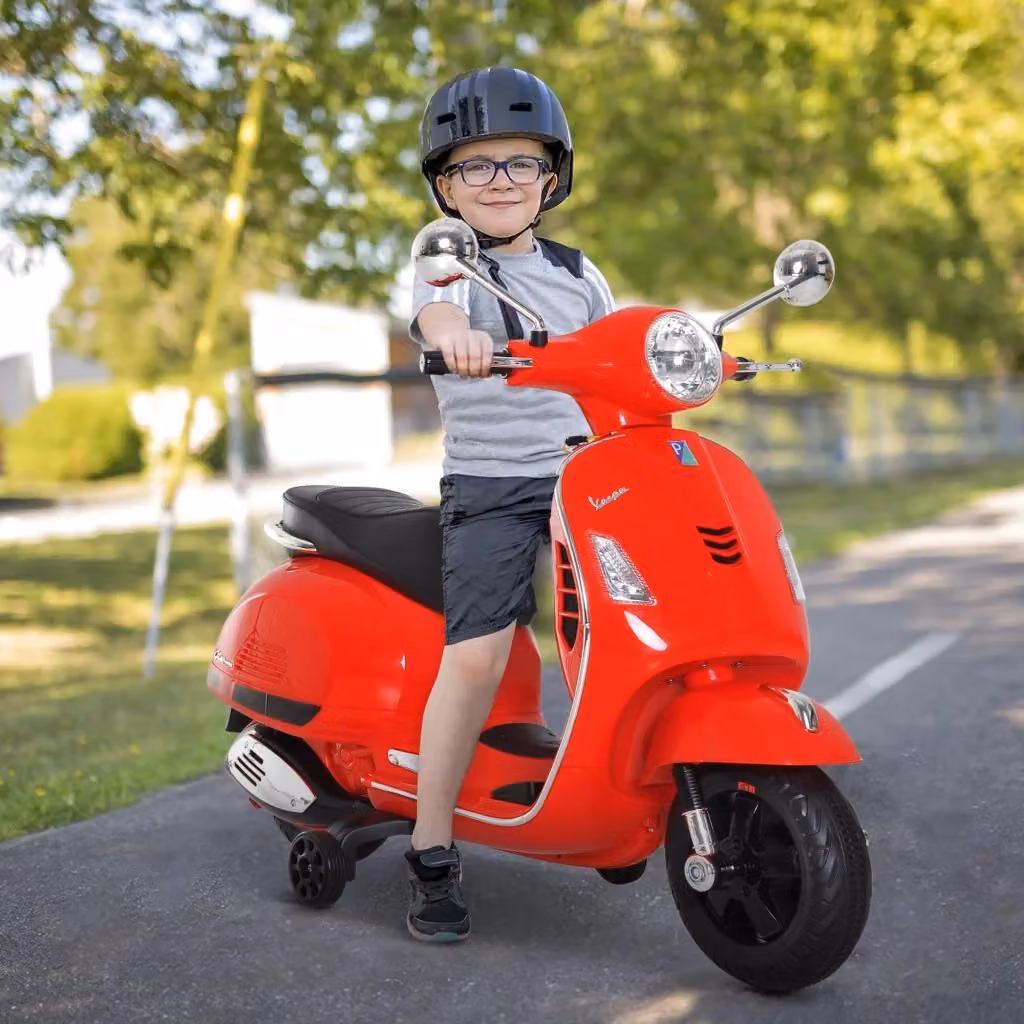 Moto Elettrica per Bambini Piaggio Vespa GTS 6V Rosso con Luci e Suoni – 2
