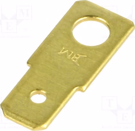 Connettore a morsetto, 10 pezzi: connettore piatto da 6,3 mm, 0,8 mm, maschio, non isolato, filettatura M4, ottone, modello BM 01002 - con saldature
