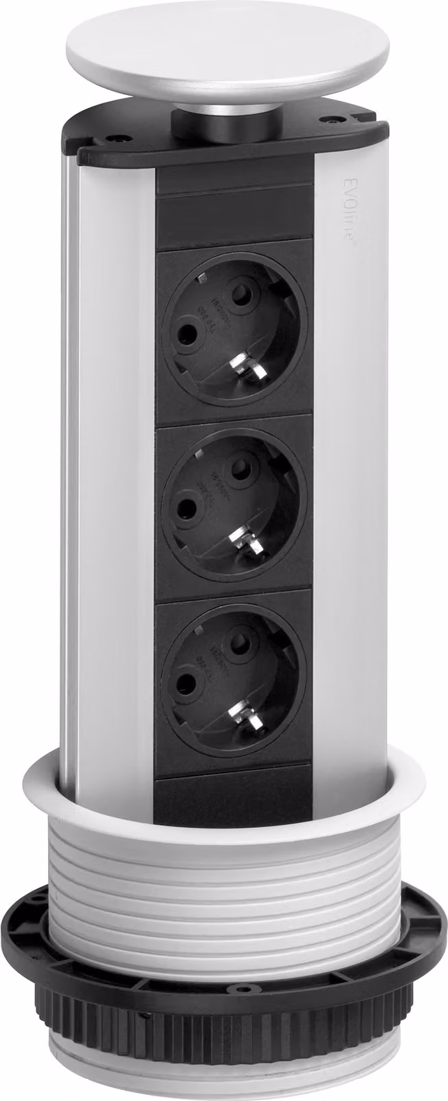 Evoline® Port argento/alluminio a 3 scomparti