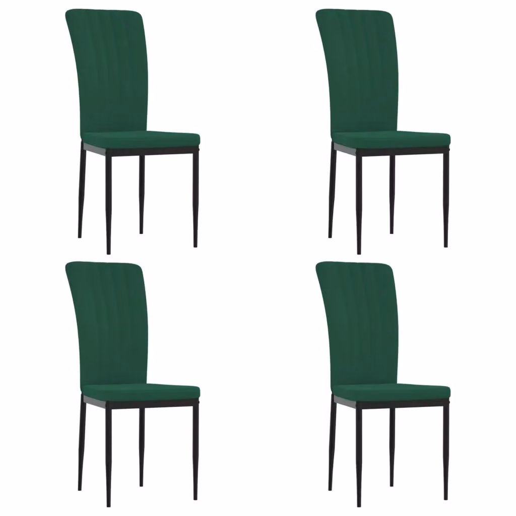 Set di 4 sedie da pranzo vidaXL in velluto verde con struttura moderna per soggiorno e cucina – 2