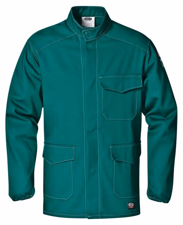 Giacca da lavoro ignifuga Sir Safety da uomo in 100% cotone, 315 g/m², taglia M+, verde smeraldo