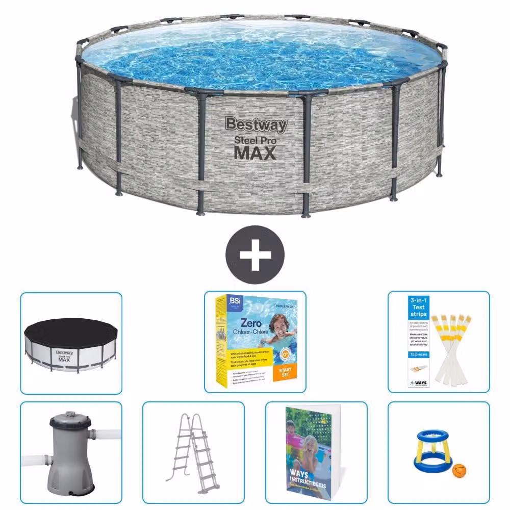 Piscina gonfiabile Bestway Steel Pro MAX, rotonda, 427x122 cm, composta da 6 parti, modello S529