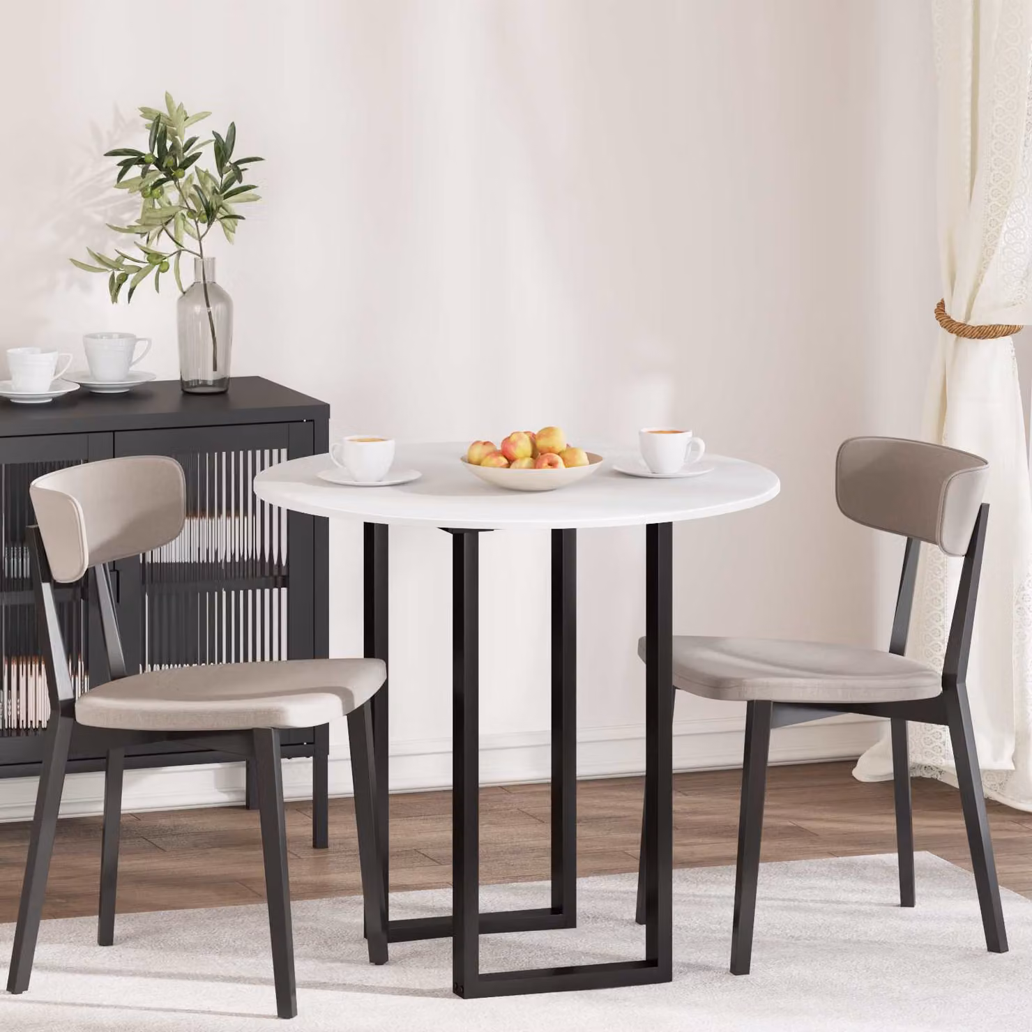 Piano del tavolo rotondo vidaXL in legno ingegnerizzato MDF bianco opaco Ø 80 cm, H 1,5 cm