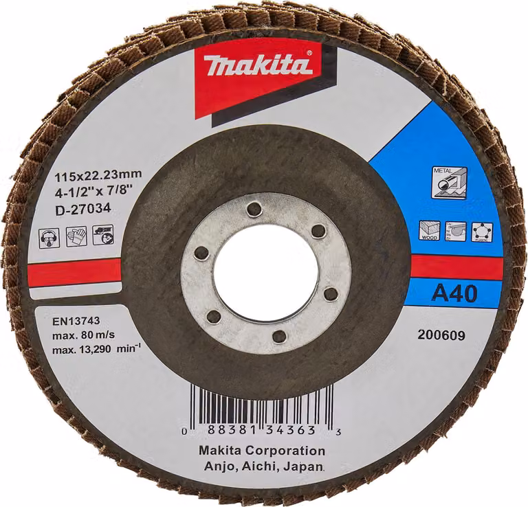 Disco lamellare D-27034 D.115mm grana A40 angolato