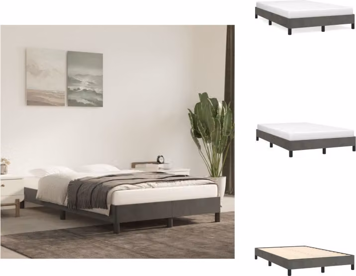vidaXL Struttura letto grigio scuro 120x200 cm in velluto - Letti e strutture letto