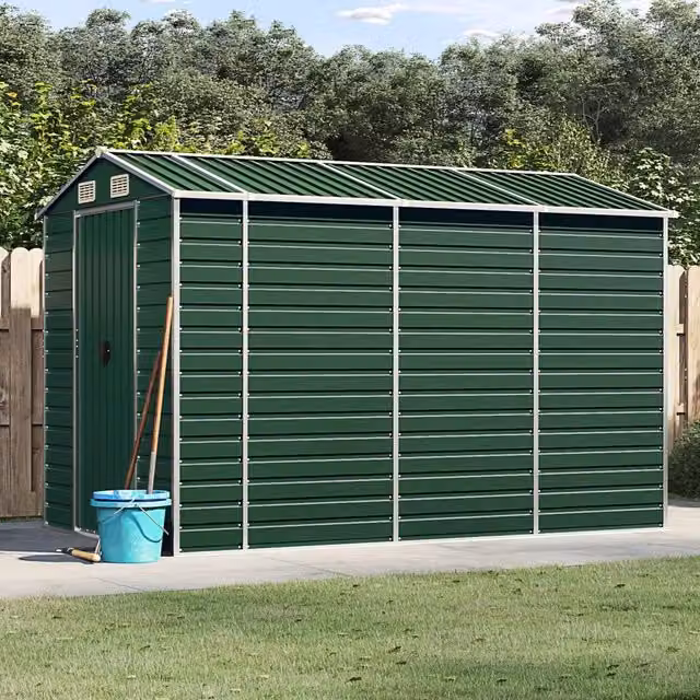 Casetta da giardino verde 191x300x198 cm in acciaio zincato 3188233