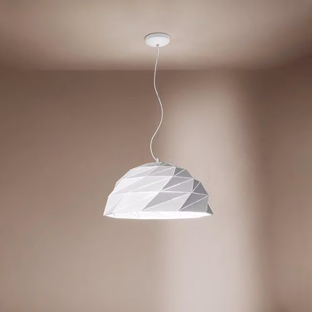 Lampadario a sospensione moderno Perenz Illumina in metallo bianco con 3 luci regolabili e attacco E27