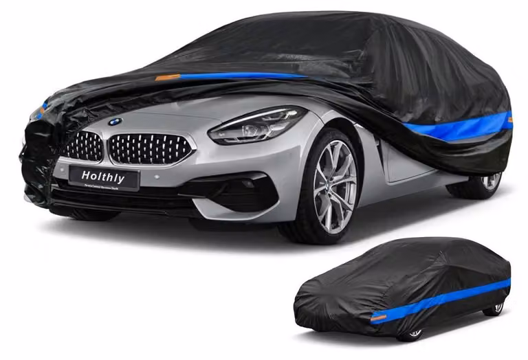 Copertura impermeabile e traspirante per auto, adatta a coupé e berline, lunghezza 420-450 cm, colore blu scuro