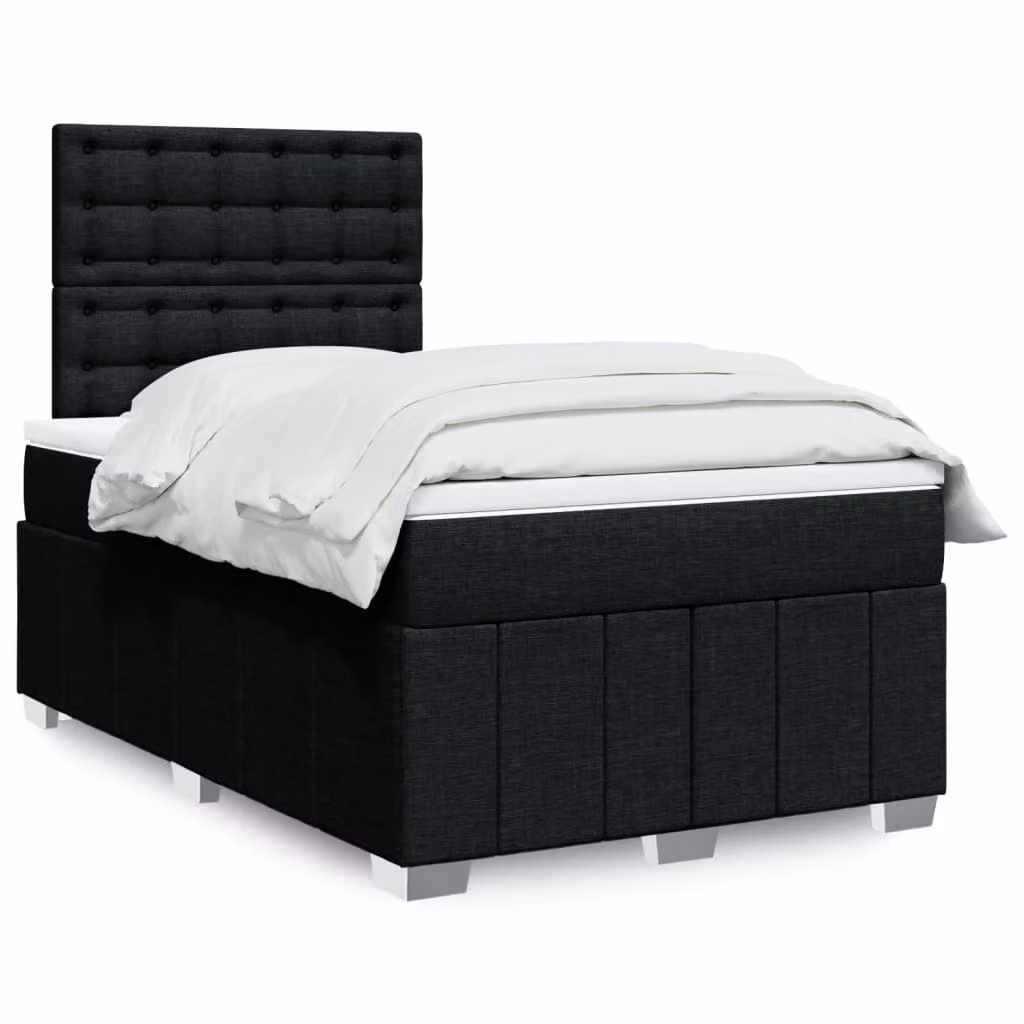 vidaXL Letto Ibrido con Giroletto a Molle e Materasso a Tasche Nero e Bianco L/P/H: 120 x 200 x 150,5 cm