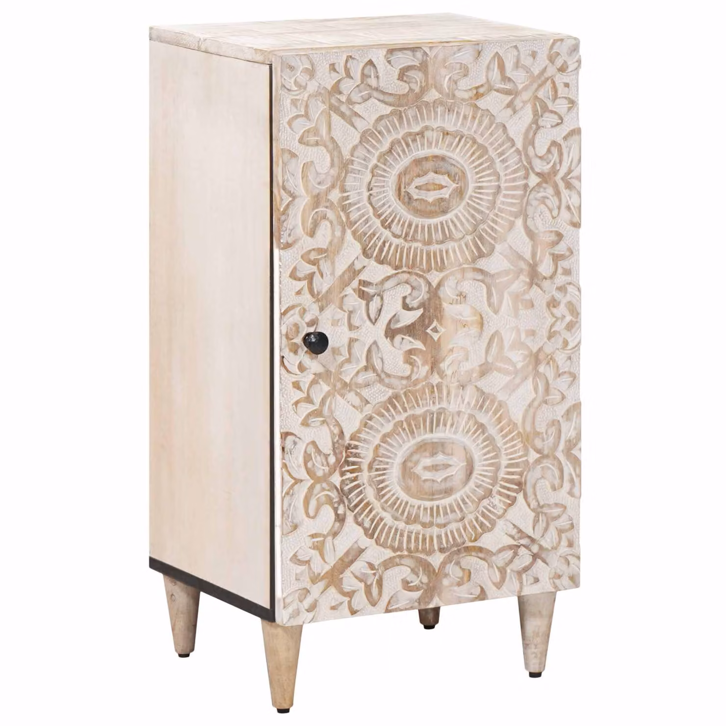 Credenza moderna vidaXL in legno di mango massello bianco L 40 cm, P 33,5 cm, H 75 cm