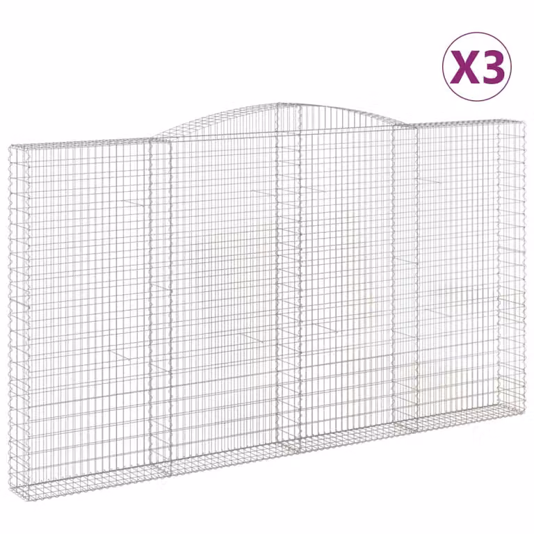 Cesti Gabbioni ad Arco 3 pz 400x30x220/240 cm Ferro Zincato