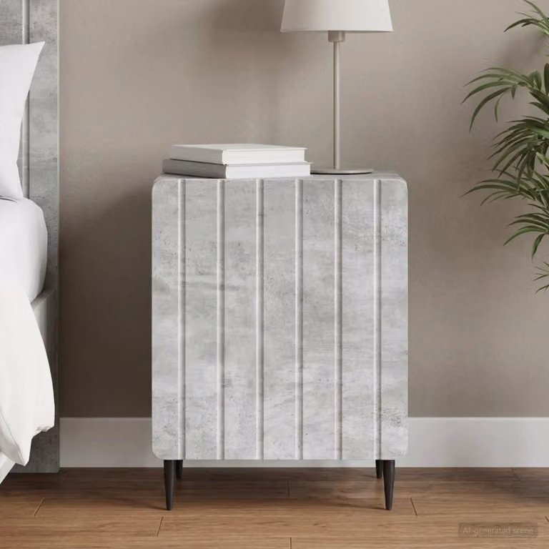 vidaXL Armadio da Notte Moderno Grigio Cemento L: 43 cm, P: 34,5 cm, H: 52 cm